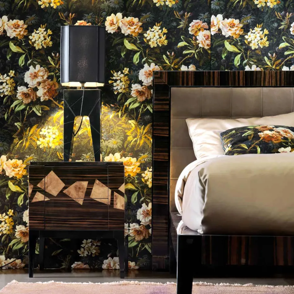 Tafellamp van massief hout ontwerp Grilli Zarafa maakte Italië Viadurini