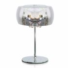 Moderne design tafellamp in glas en verchroomd metaal - Cambria Viadurini