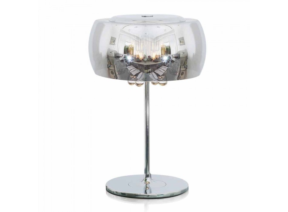 Moderne design tafellamp in glas en verchroomd metaal - Cambria Viadurini