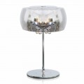 Design tafellamp in glas, kristal en verchroomd metaal - Cambria