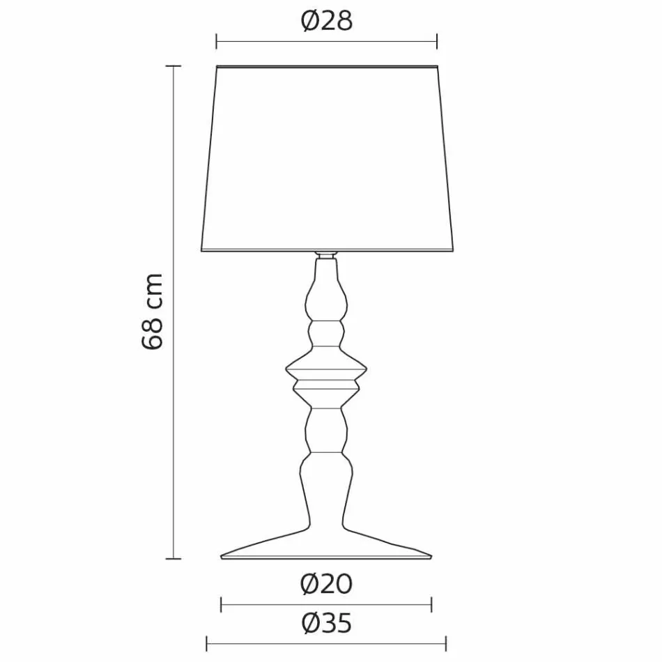 Tafellamp in witte keramiek en linnen lampenkap 2 afmetingen - Cadabra Viadurini