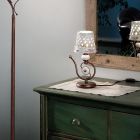 Handgemaakte keramische tafellamp met ornamenten en decoraties - Verona Viadurini