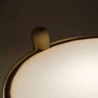Tafellamp van beukenhout met details van metaal en veganistisch leer - Avetta Viadurini