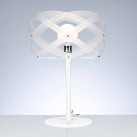 Lamp wit satijn methacrylaat tafel diameter 40 cm Vanna Viadurini