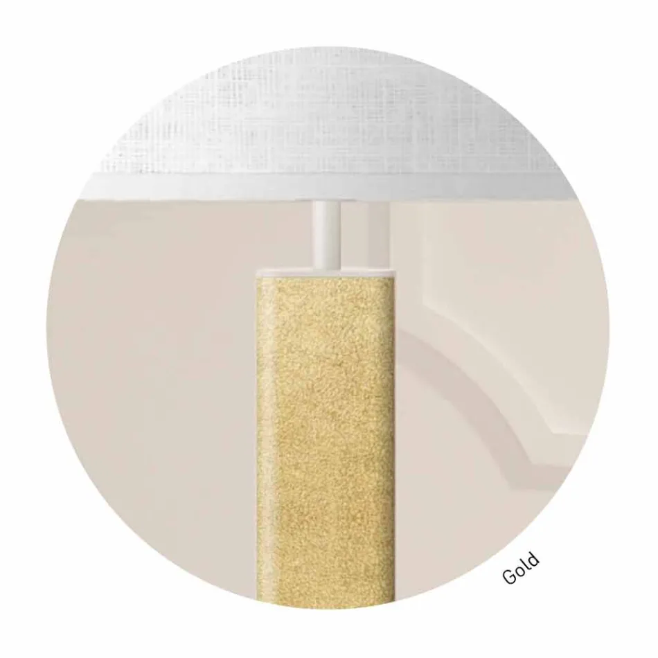 Metalen tafellamp met stoffen lampenkap Made in Italy - Jump Viadurini