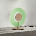Tafellamp van geverfd metaal en groen gruisglas - Albizia