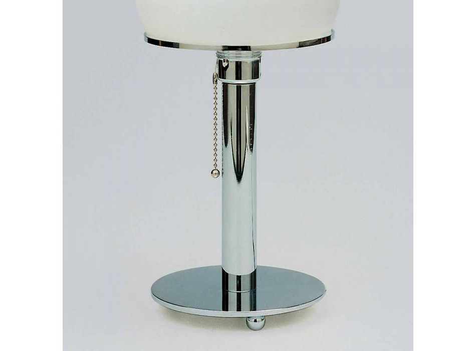 Tafellamp in opaline met chromen structuur Made in Italy - Toronto Viadurini