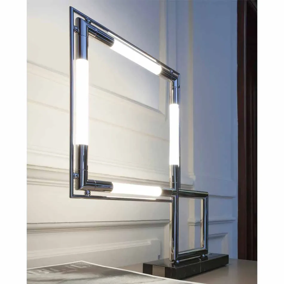 Tafellamp in messing en hars met marmeren voet Made in Italy - Quizza Viadurini