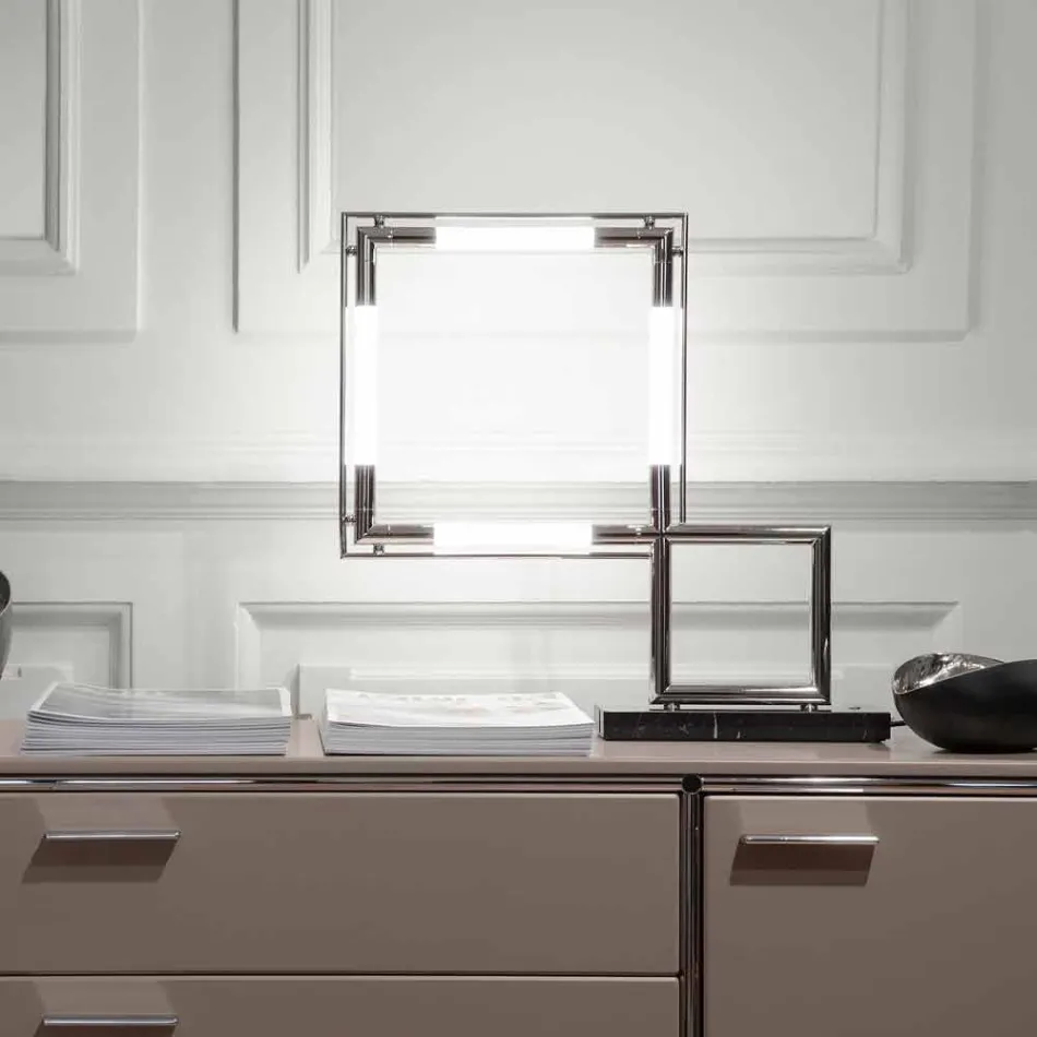 Tafellamp in messing en hars met marmeren voet Made in Italy - Quizza Viadurini