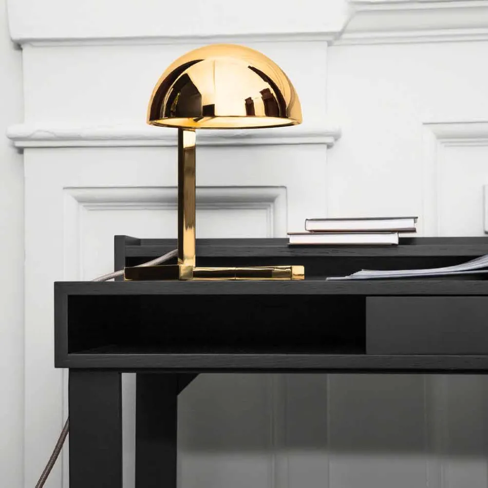 Tafellamp in messing met gouden of palladium afwerking Made in Italy - Adana Viadurini