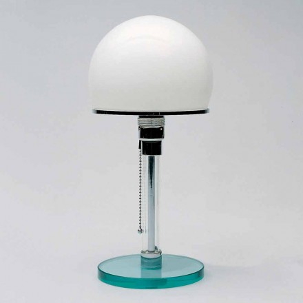 Glazen tafellamp met opalen kap Made in Italy - Dacca Viadurini