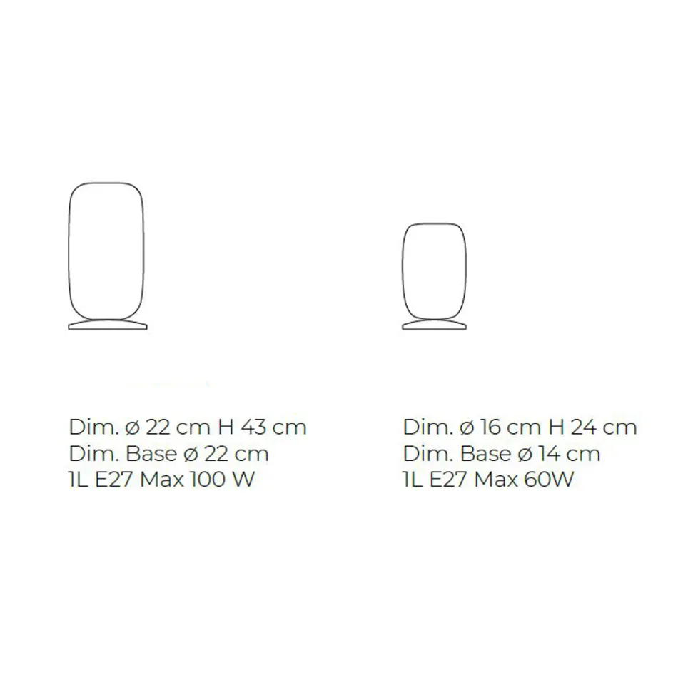 Handgeblazen glazen tafellamp in Venetië 16 22 cm - Bamboe Viadurini