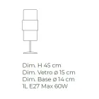 Tafellamp in handgeblazen glas in Venetië en metaal - Satomi Viadurini