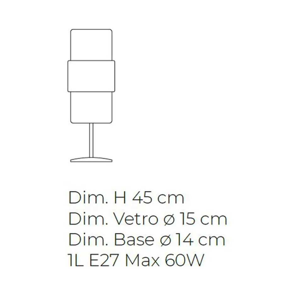 Tafellamp in handgeblazen glas in Venetië en metaal - Satomi Viadurini