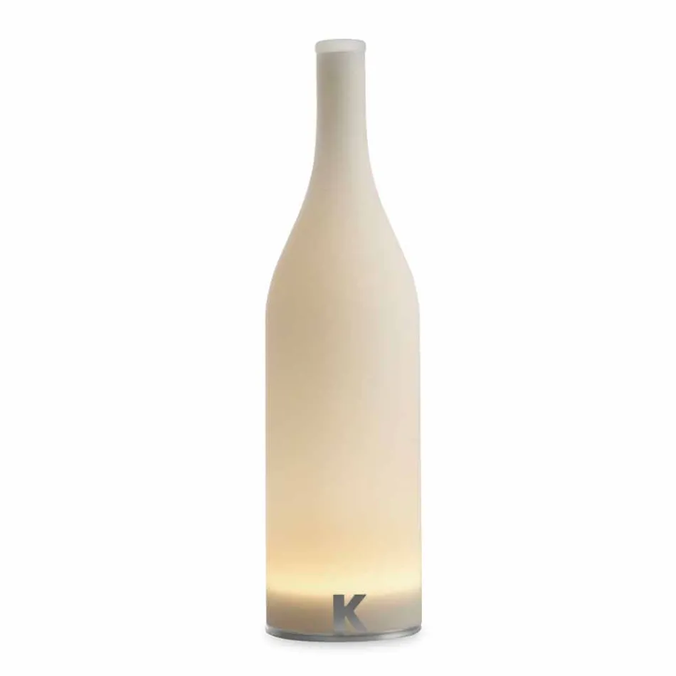 Led tafellamp in wit matglas modern design - fles Viadurini