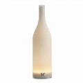 Led tafellamp in wit matglas modern design - fles