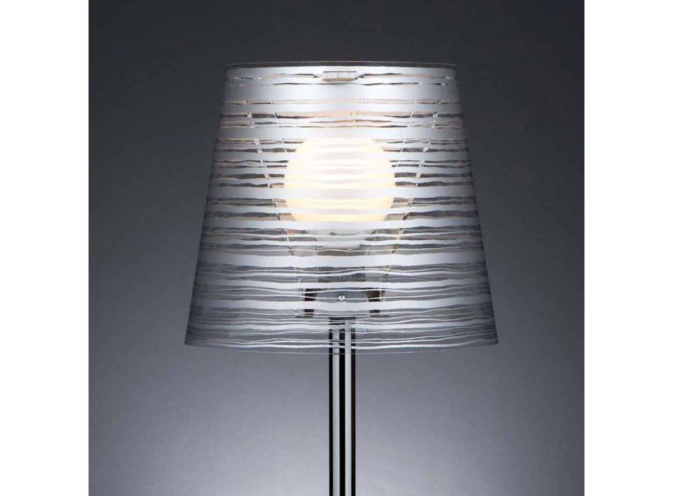 Moderne tafellamp met zilveren decoratie, diameter 30 cm, Shana Viadurini