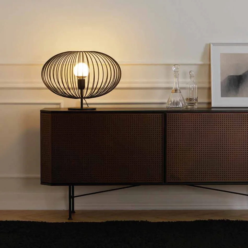 Hedendaagse tafellamp in gelakt staal, Ø48xH35 cm, Gabriella Viadurini