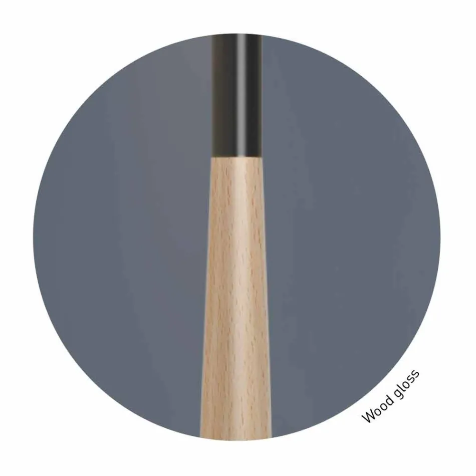 Moderne tafellamp in metaal, hout en organza Made in Italy - Boom Viadurini