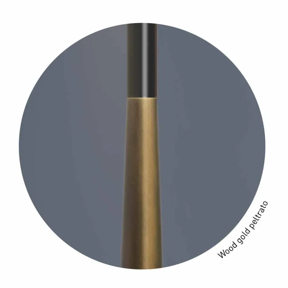 Moderne tafellamp in metaal, hout en organza Made in Italy - Boom Viadurini