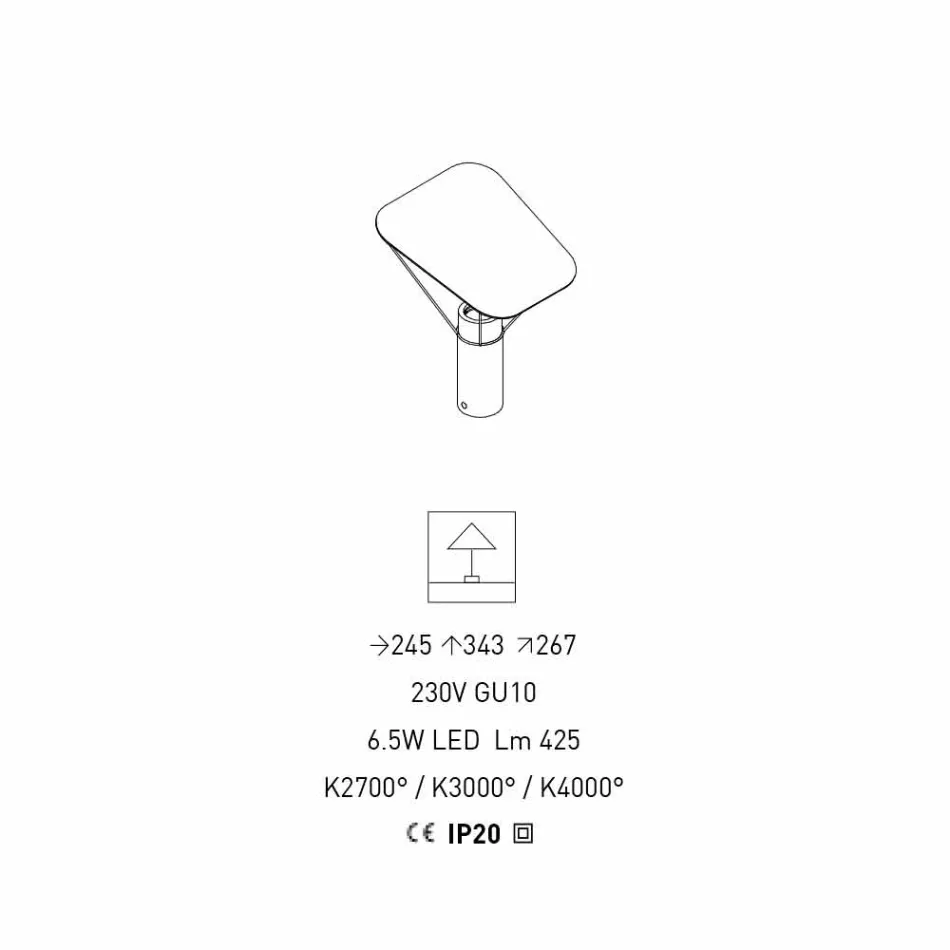 Moderne tafellamp in hars en wit katoen Made in Italy - Fiera Viadurini