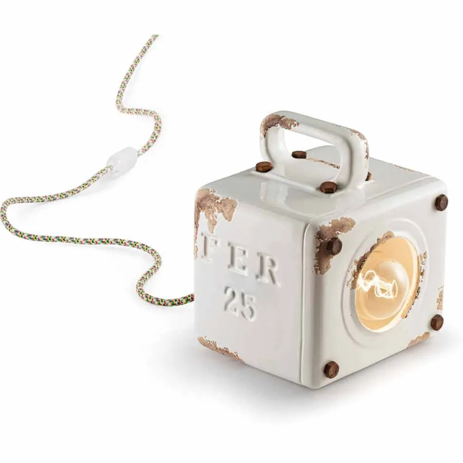 Lamp industriële stijl keramische tafel en ferro Valerie Viadurini