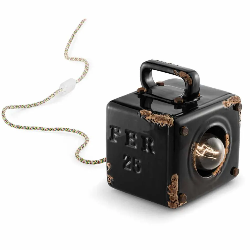 Lamp industriële stijl keramische tafel en ferro Valerie Viadurini