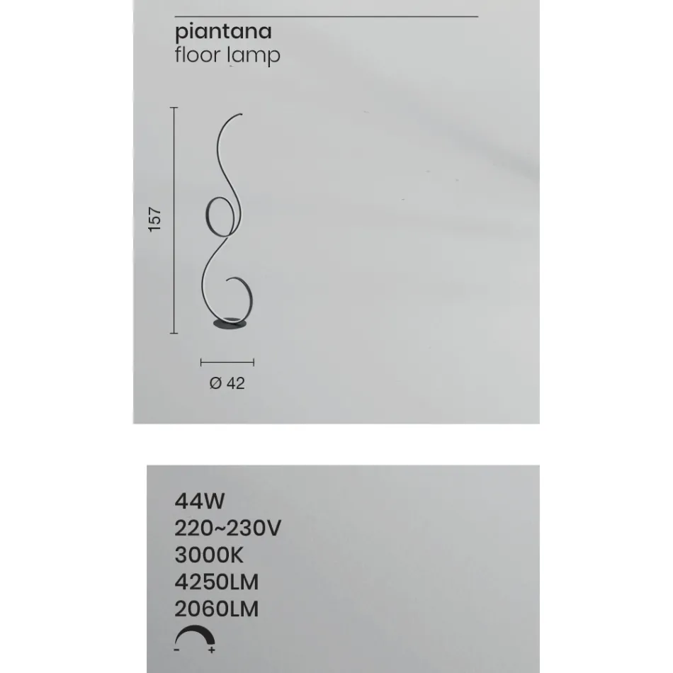 LED-vloerlamp met Design-Clack gelakte metalen structuur Viadurini