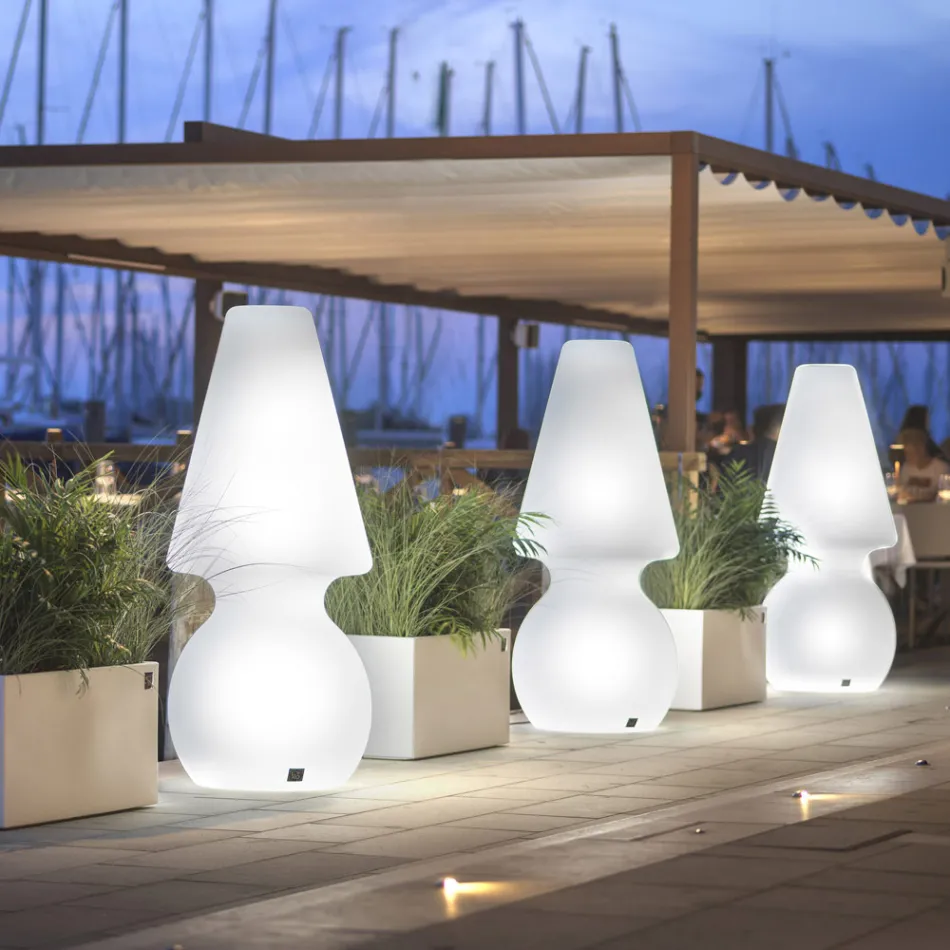 Led-vloerlamp in wit polyethyleen Made in Italy - Alvarez Viadurini