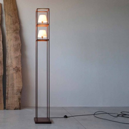 Handgemaakte ijzeren vloerlamp Cortenstaal Made in Italy - Tower Viadurini