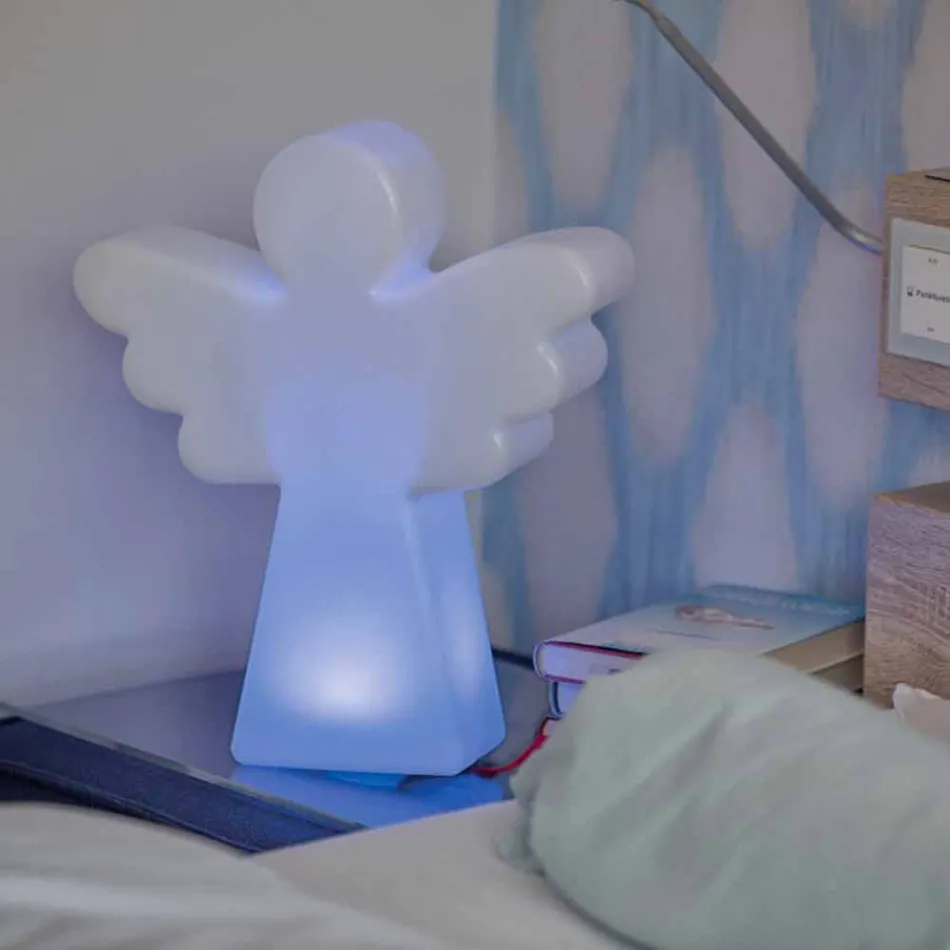 Witte vloerlamp E27, Led of Solar Angel modern design - Angelostar Viadurini