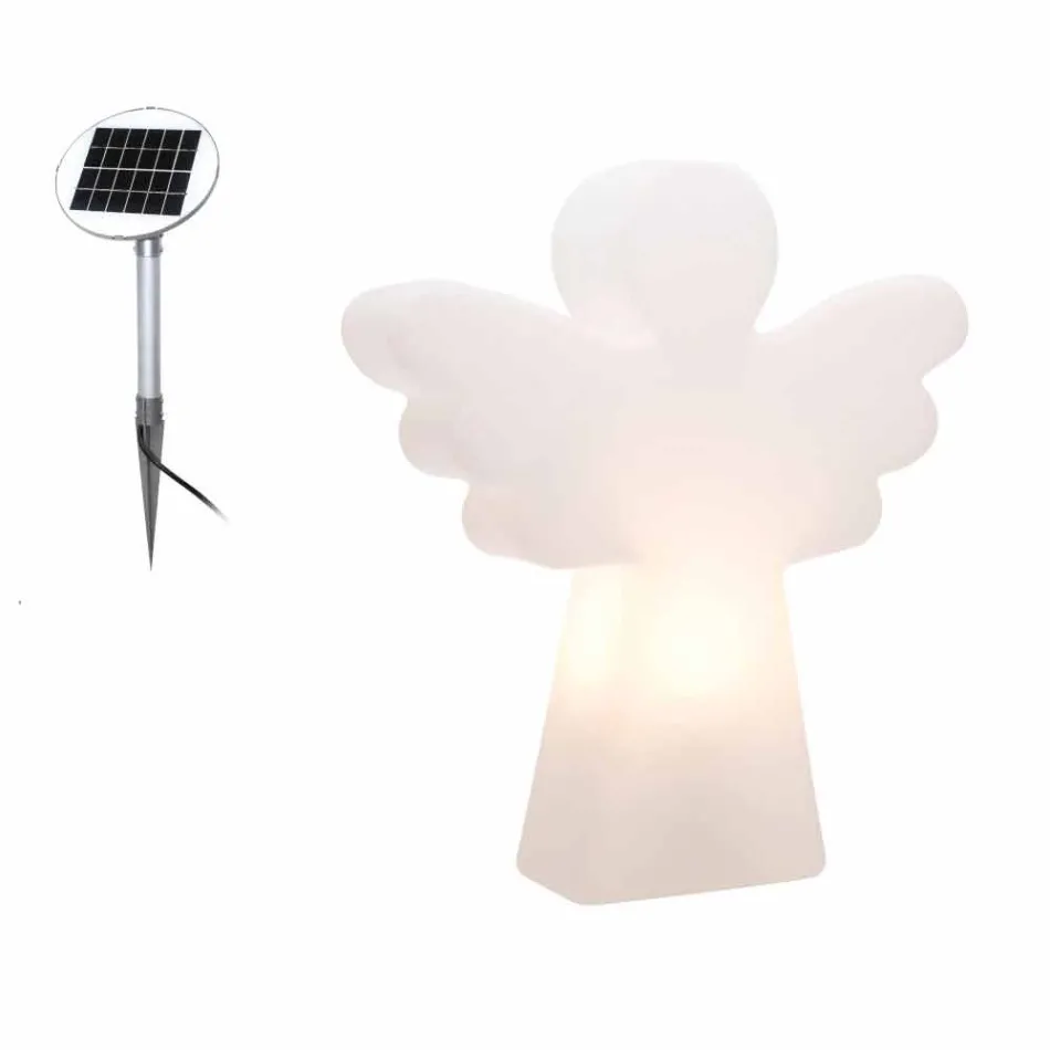 Witte vloerlamp E27, Led of Solar Angel modern design - Angelostar Viadurini