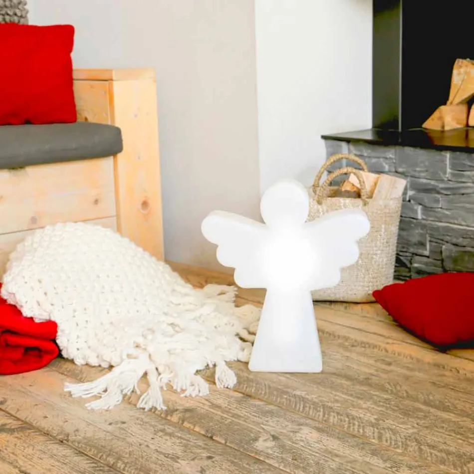 Witte vloerlamp E27, Led of Solar Angel modern design - Angelostar Viadurini