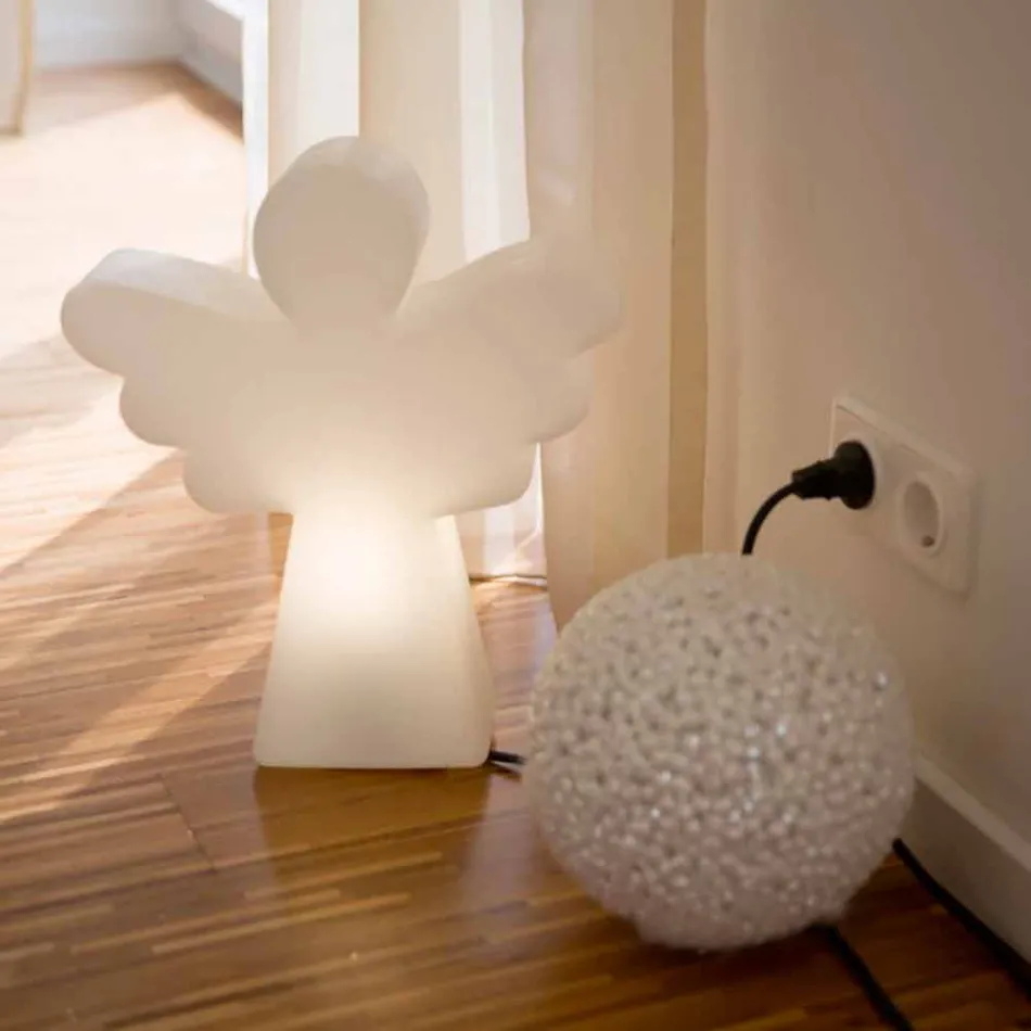 Witte vloerlamp E27, Led of Solar Angel modern design - Angelostar Viadurini