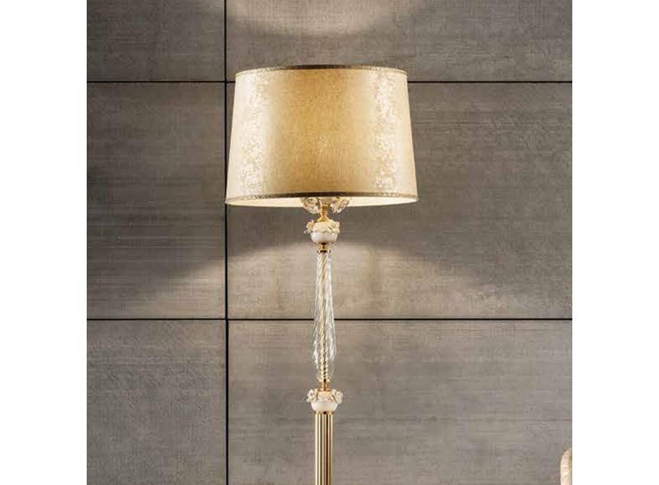 Klassieke vloerlamp in porselein en luxe geblazen glas - Eteria Viadurini