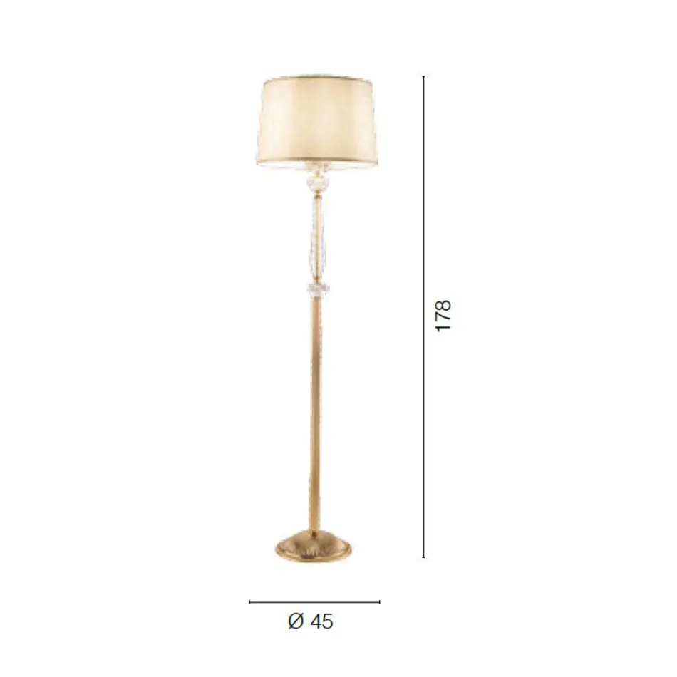 Klassieke vloerlamp in porselein en luxe geblazen glas - Eteria Viadurini