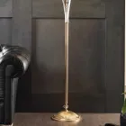 Klassieke vloerlamp in handgemaakt glas en luxe lampenkap - Vlaanderen Viadurini