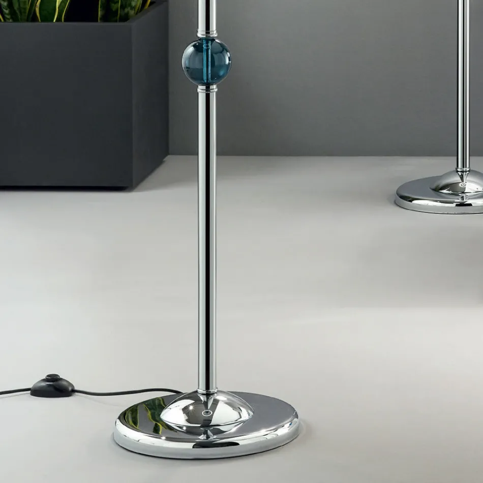 Klassieke vloerlamp van Italiaans ambachtelijk glas en lampenkap - Memore Viadurini