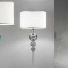 Klassieke vloerlamp van Italiaans ambachtelijk glas en lampenkap - Memore Viadurini