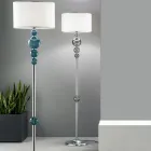 Klassieke vloerlamp van Italiaans ambachtelijk glas en lampenkap - Memore Viadurini