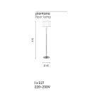 Klassieke vloerlamp van Italiaans ambachtelijk glas en lampenkap - Memore Viadurini