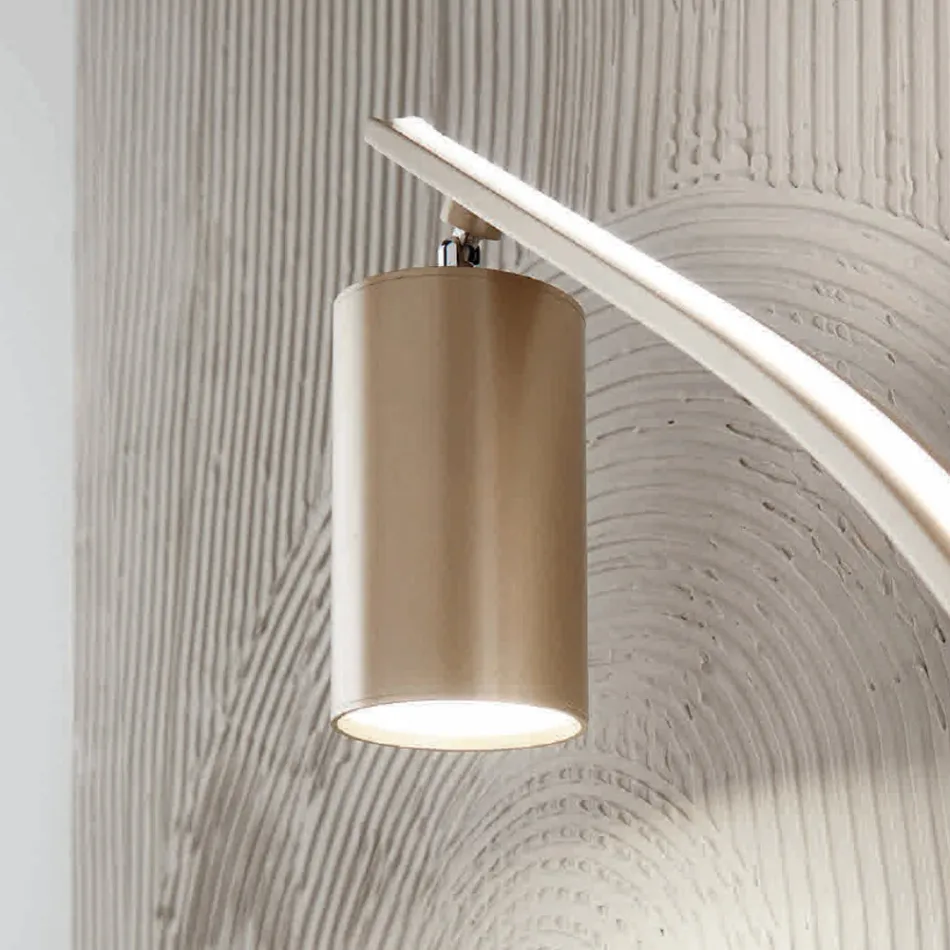 Vloerlamp met verstelbare spot en tweede licht op de achterkant - kamfer Viadurini