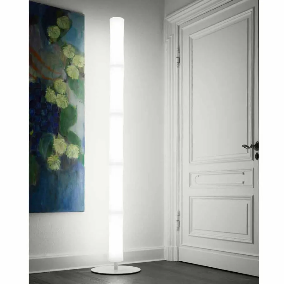 Vloerlamp met lampenkap in wit polyethyleen Made in Italy - Asturia Viadurini