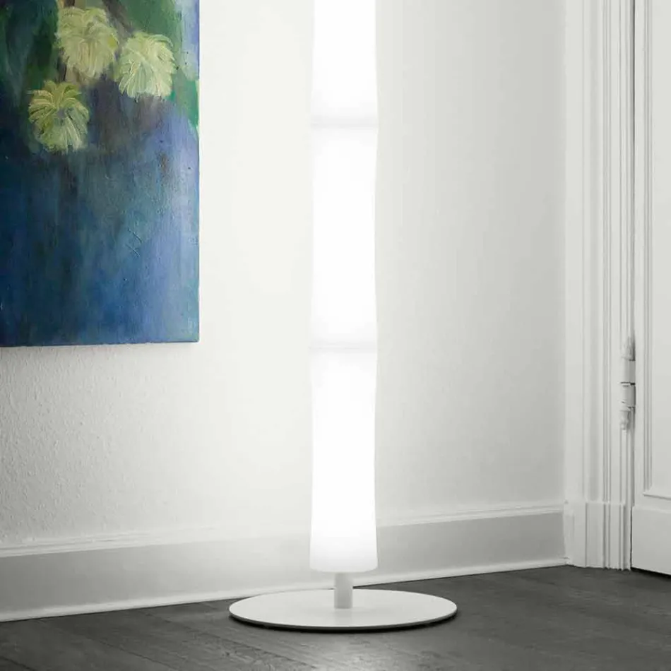 Vloerlamp met lampenkap in wit polyethyleen Made in Italy - Asturia Viadurini