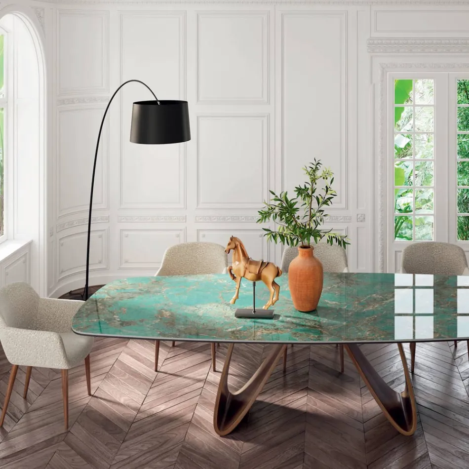 Vloerlamp met zwarte koolstofsteel Made in Italy - Terni Viadurini