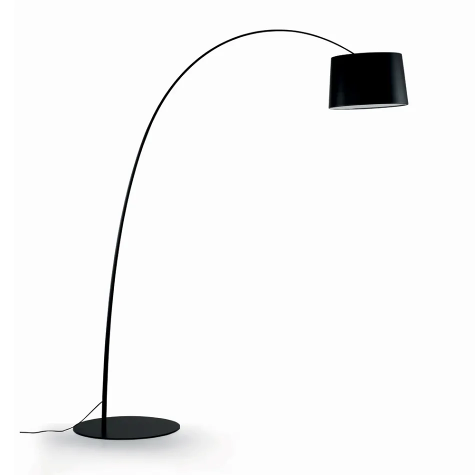 Vloerlamp met zwarte koolstofsteel Made in Italy - Terni Viadurini