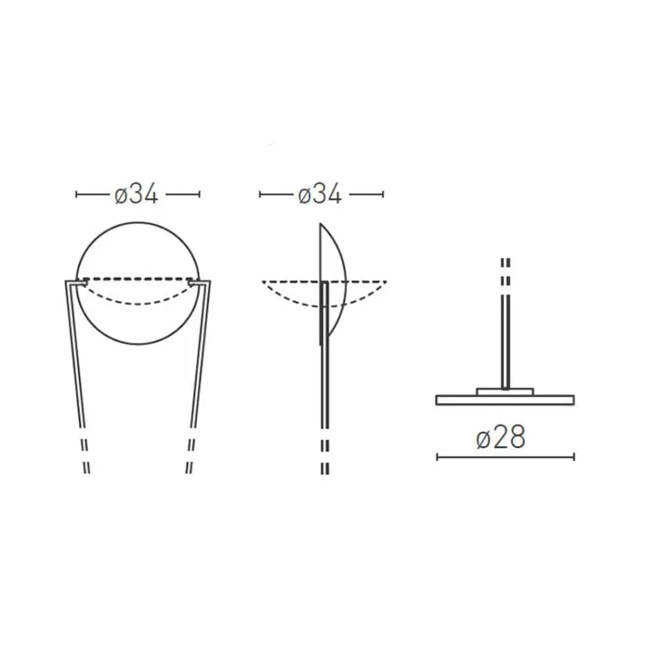 Vloerlamp met metalen structuur en geïntegreerde LED Made in Italy - Rione Viadurini