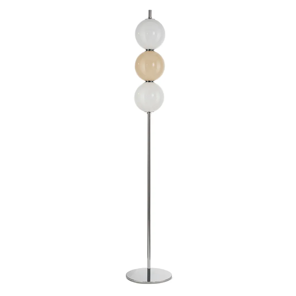 Lumira - Vloerlamp met drie lichtpunten in gelaagd glas, gemaakt in Italië. Viadurini