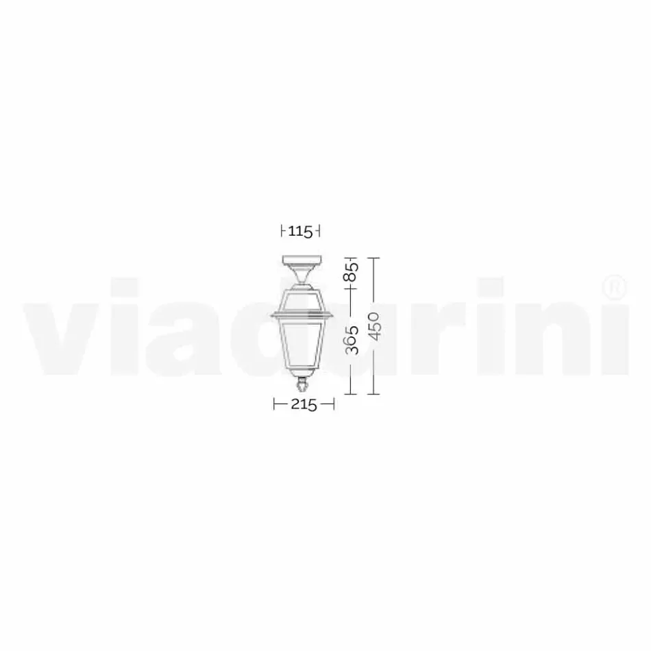 Aluminium buitenlamp, gemaakt in Italië, Kristel Viadurini