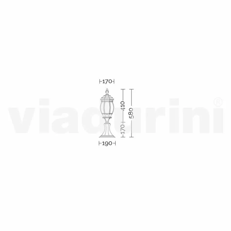 Anika tuin aluminium staande lamp gemaakt in Italië Viadurini